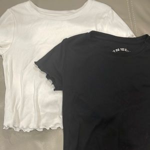 2 cute crop tops! Very comfortable. Can match with literally everything.